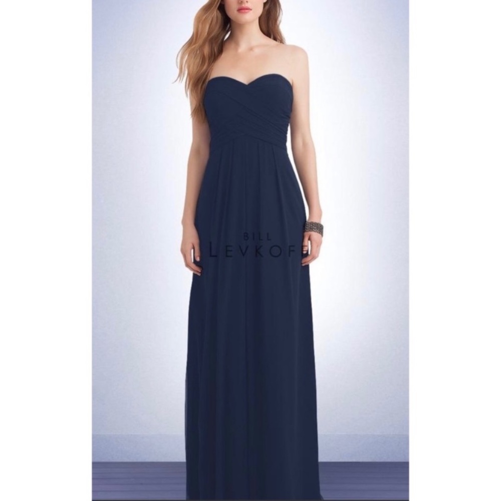 Bill Levkoff Navy Bridesmaid Dress